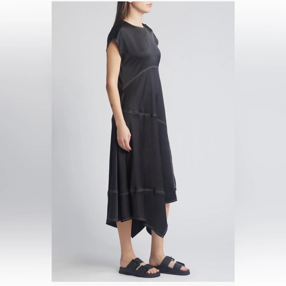 All Saints Agnes Cap Sleeve Handkerchief Hem Dress - Picture 3 of 7